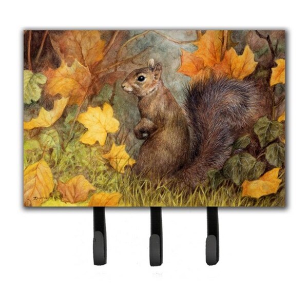 Jensendistributionservices Grey Squirrel in Fall Leaves Leash or Key Holder MI1720026 - main